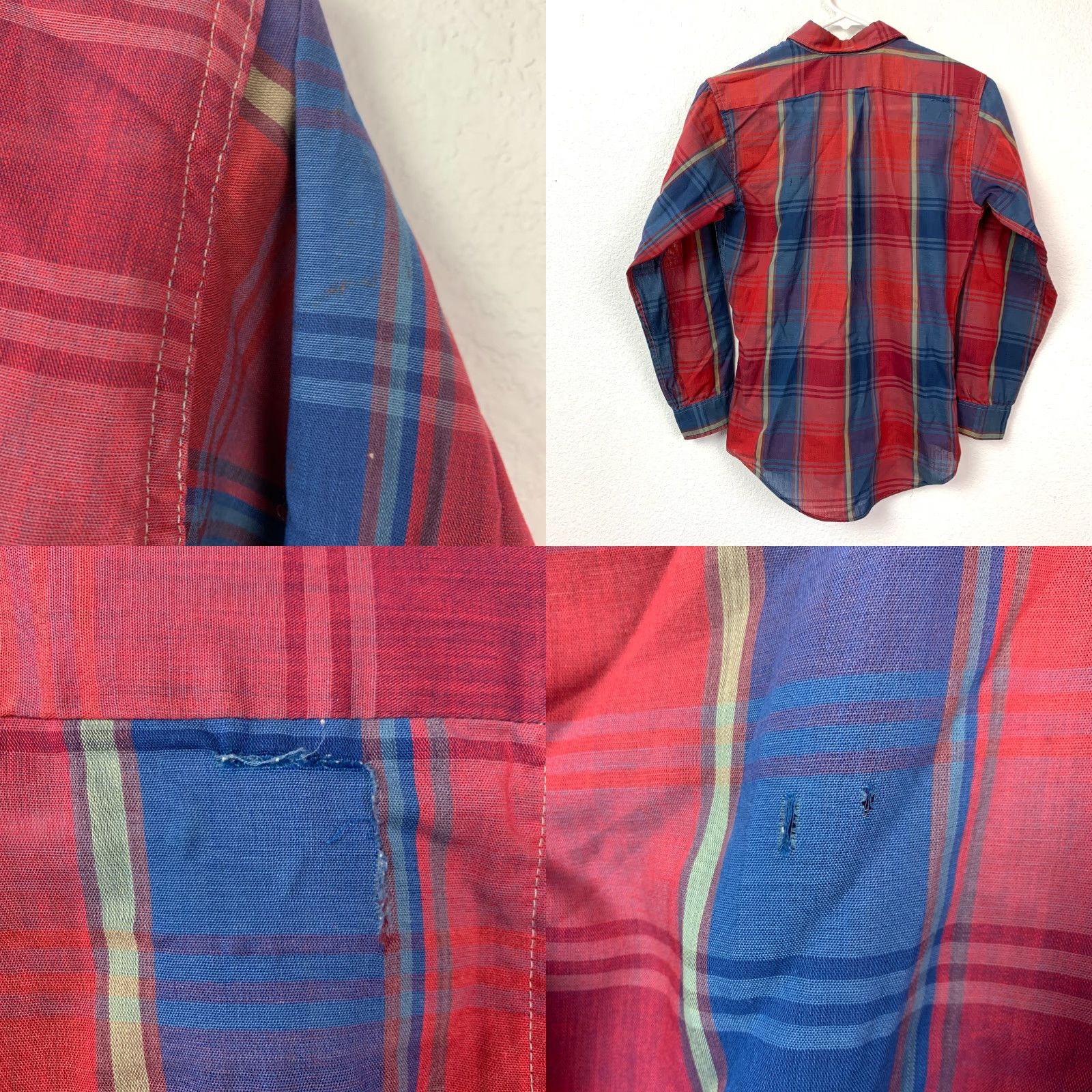 Penn VINTAGE Towncraft Penn Prest Prep Red Plaid Long Sleeve Button Shirt Boys 14 Size US S / EU 44-46 / 1 - 8 Thumbnail
