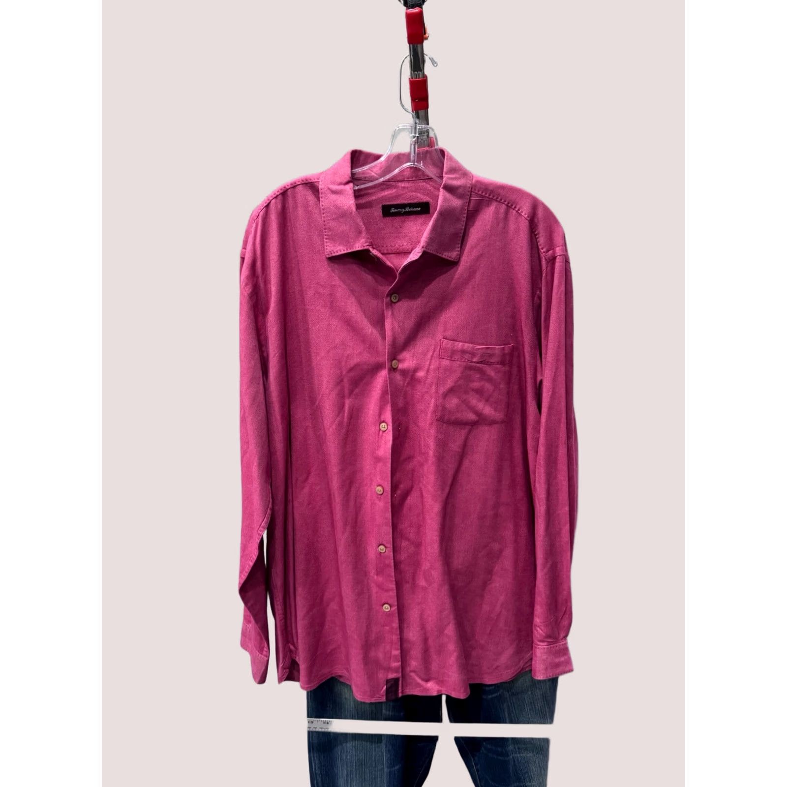 Tommy Bahama Tommy Bahama Shirt LONG SLEEVE Raspberry Silk Blend Large L 16.5 x 35/36 Mens Size US L / EU 52-54 / 3 - 1 Thumbnail