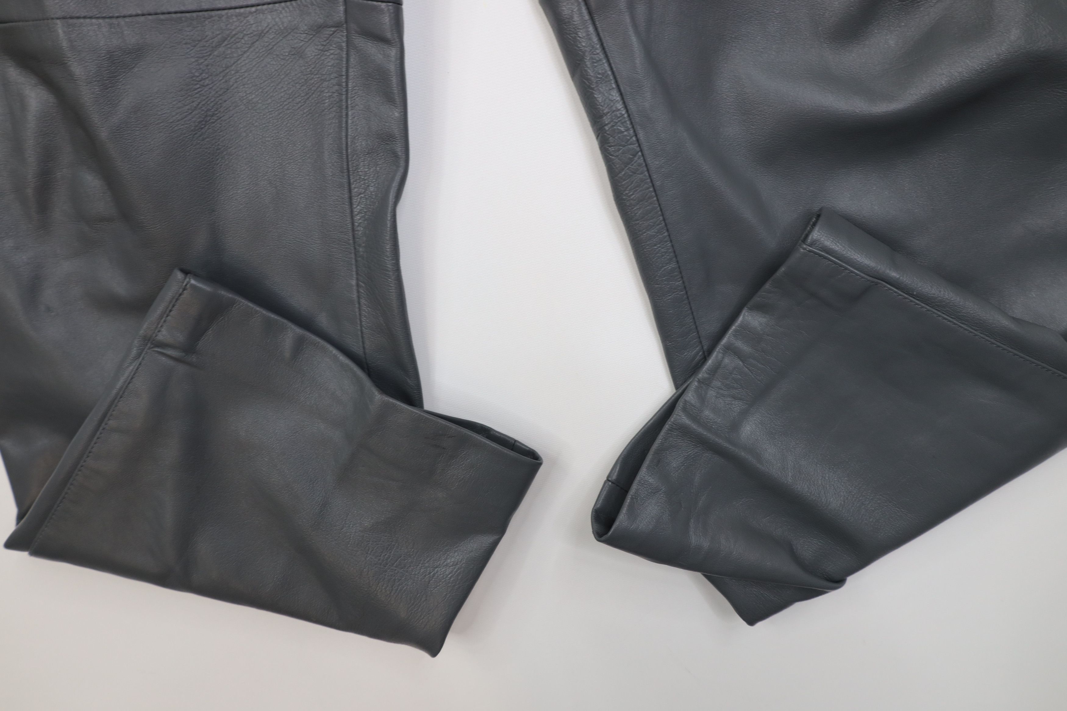 Vintage Vintage 90s Streetwear Blank Wide Leg Leather Pants Gray Size US 36 / EU 52 - 5 Thumbnail