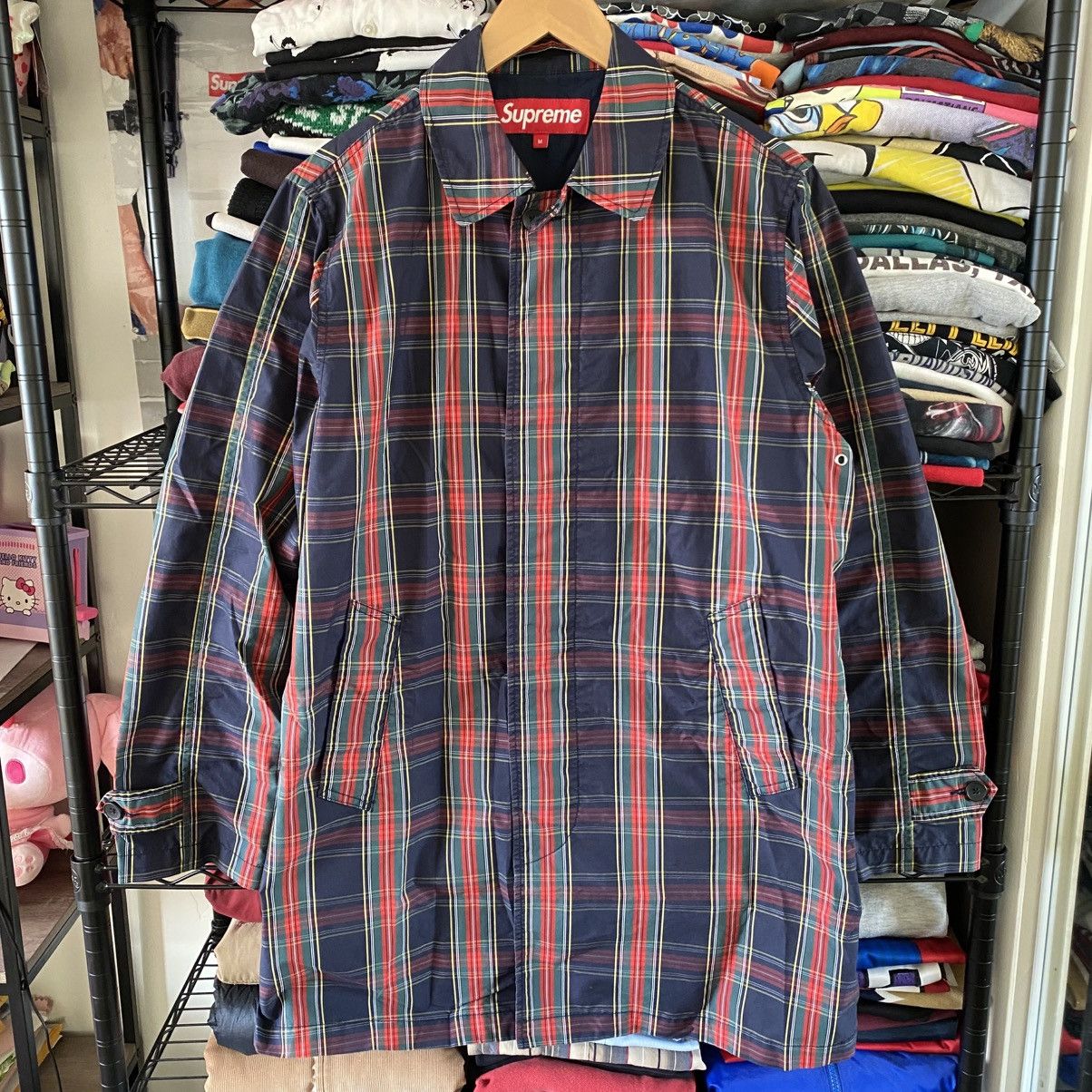 Supreme Supreme Jacket Plaid Trench Coat Blue 2015 Size US M / EU 48-50 / 2 - 1 Thumbnail