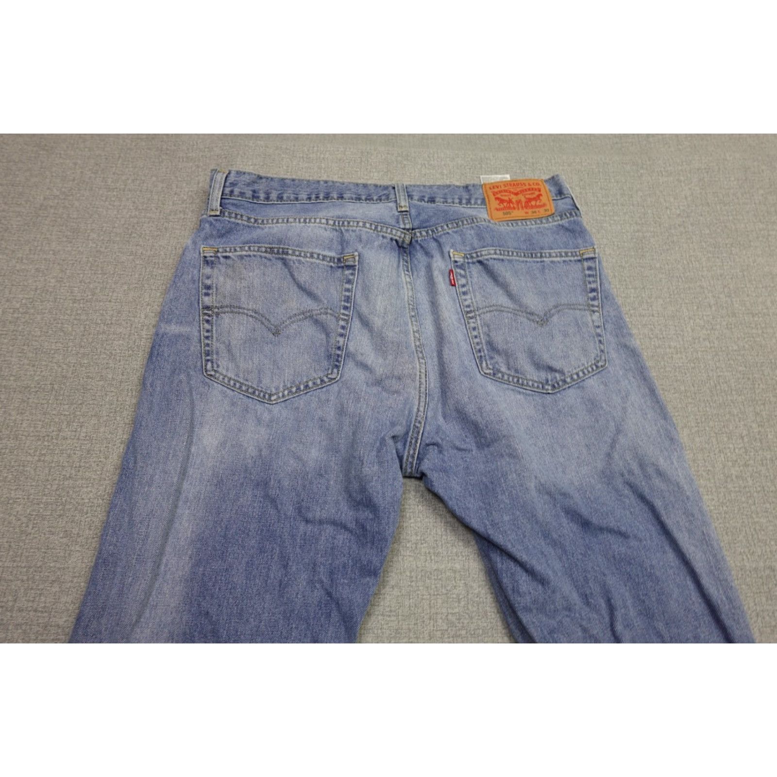 Levi's Levi's 505 Jeans Mens 36x30 Blue Regular Fit Straight Leg Light Wash Western Denim Cotton Size US 36 / EU 52 - 5 Thumbnail