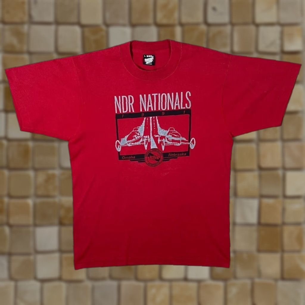 Vintage VINTAGE Screen Stars 1991 NDR Nationals Nebraska Single Stitch T-Shirt Medium Red Mens Shirt Short Sleeve Cotton Graphic Racing NTW TV662 Size US M / EU 48-50 / 2 - 1 Thumbnail