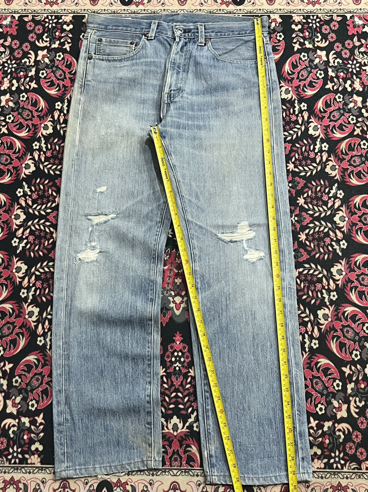 Levi's Levi’s 505 Big E Non Selvedge Made in Usa Distress Blue Jean Size US 32 / EU 48 - 12 Thumbnail