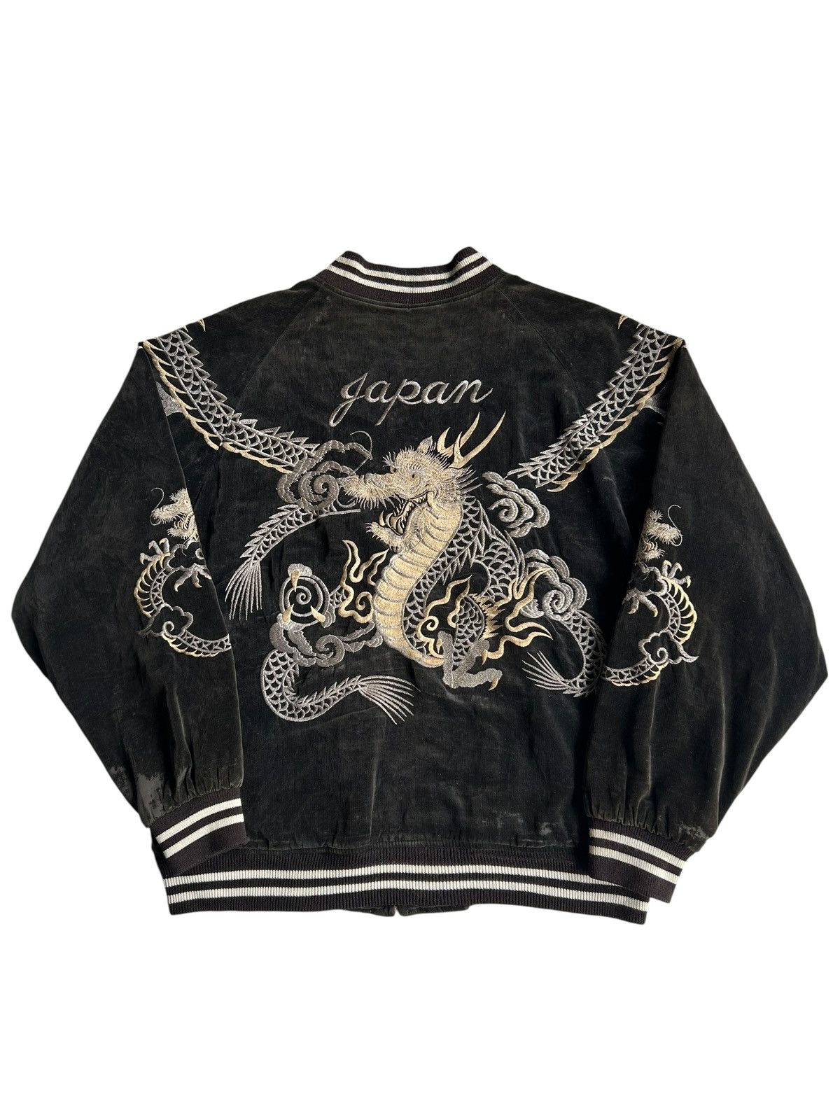 Japanese Brand THRASHED Vintage Sukajan Embroidery Sunfaded Jacket Size US XL / EU 56 / 4 - 7 Thumbnail