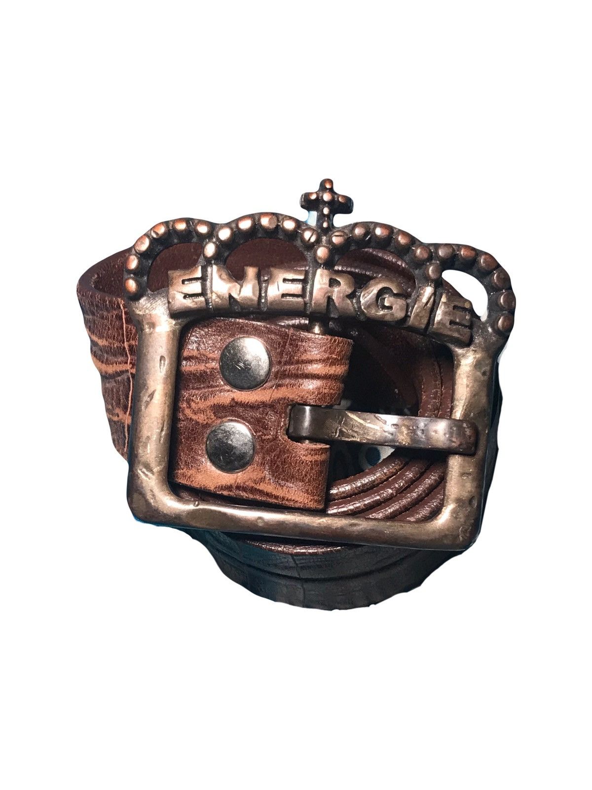 Energie Y2K Vintage Leather Belt Rodeo ENERGIE Size 32 - 1 Thumbnail