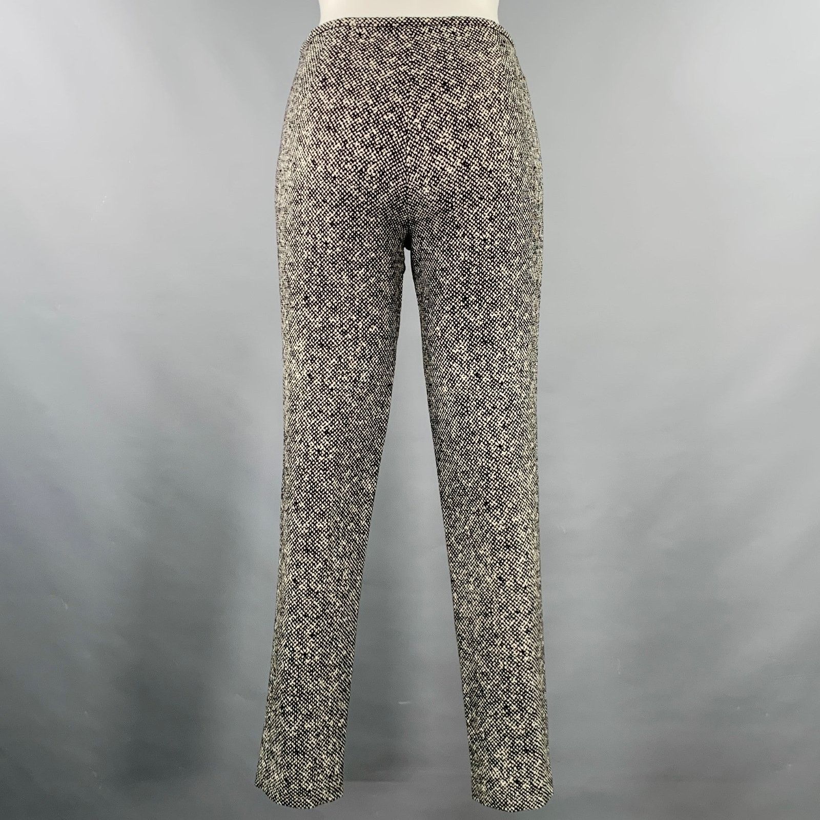 Michael Kors MICHAEL KORS Black White Wool Tweed Side Zipper Dress Pants Size 25" / US 0 / IT 36 - 2 Thumbnail