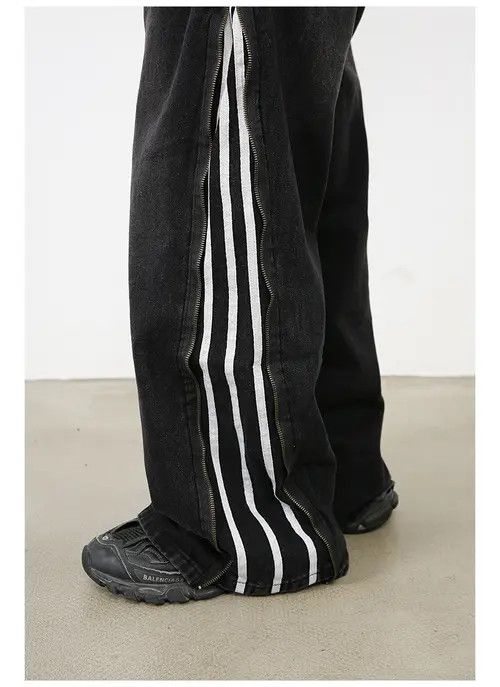 Jean Matsumoto x Mia Track Baggy Black Denim Jeans Size US 28 / EU 44 - 3 Thumbnail
