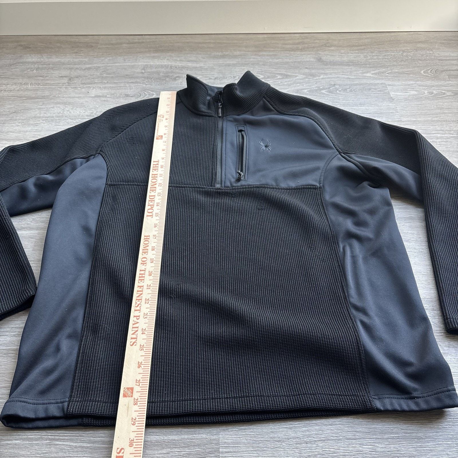 Spyder Spyder Mens 1/4 Zip Pullover Jacket Black Fleece Lined Large Size US L / EU 52-54 / 3 - 7 Thumbnail