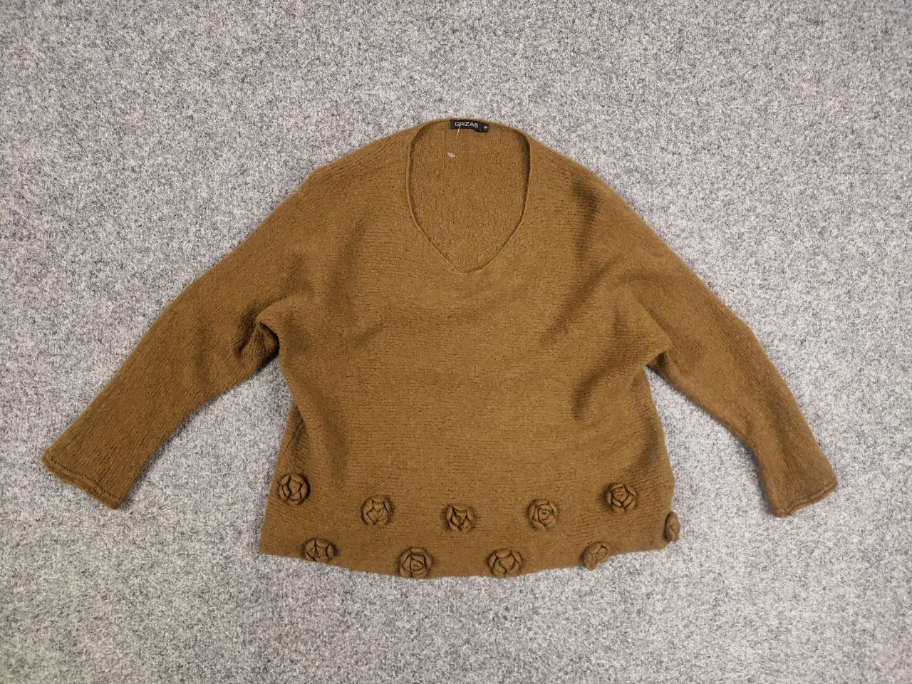 Japanese Brand Grizas Design Light Wool Blend Fowers yellow tint Sweater Size XS / US 0-2 / IT 36-38 - 11 Thumbnail