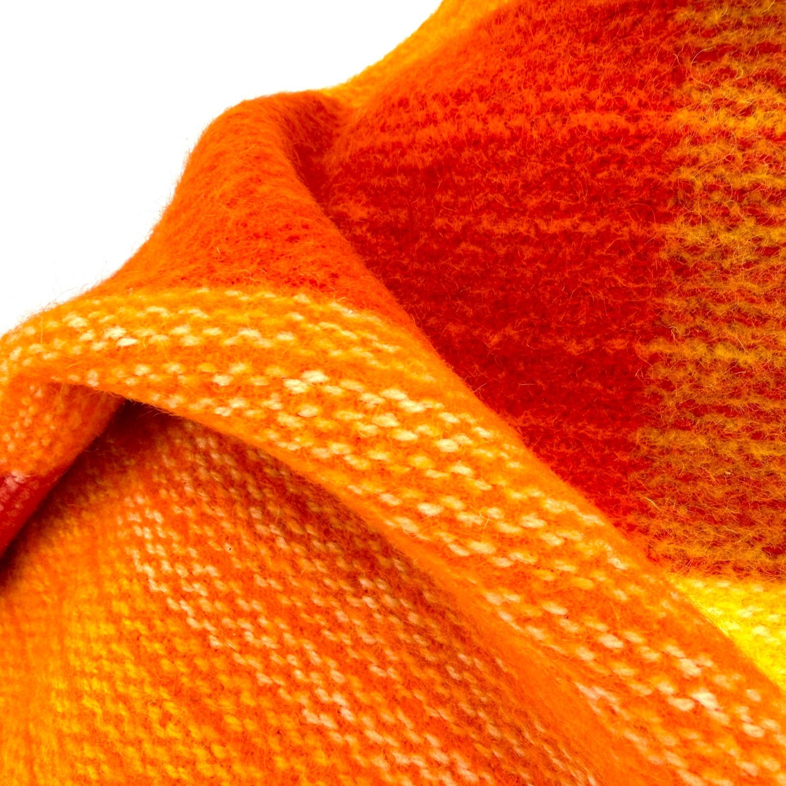 Vintage Vintage 60s Red Orange 100% Wool Plaid Ruana Poncho Size ONE SIZE - 4 Thumbnail