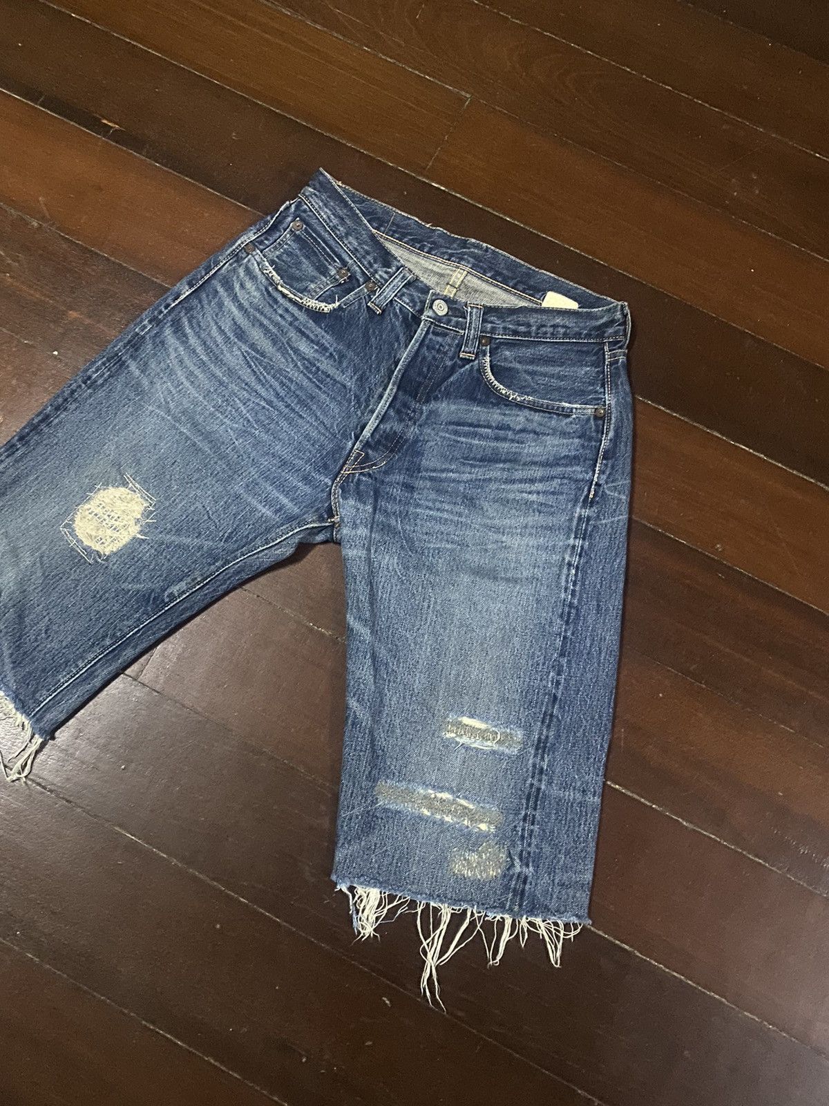 Orslow FIRE 🔥 VINTAGE SUGAR CANE 1947 SHORT JEANS REWORK CUSTOM Size US 30 / EU 46 - 3 Thumbnail