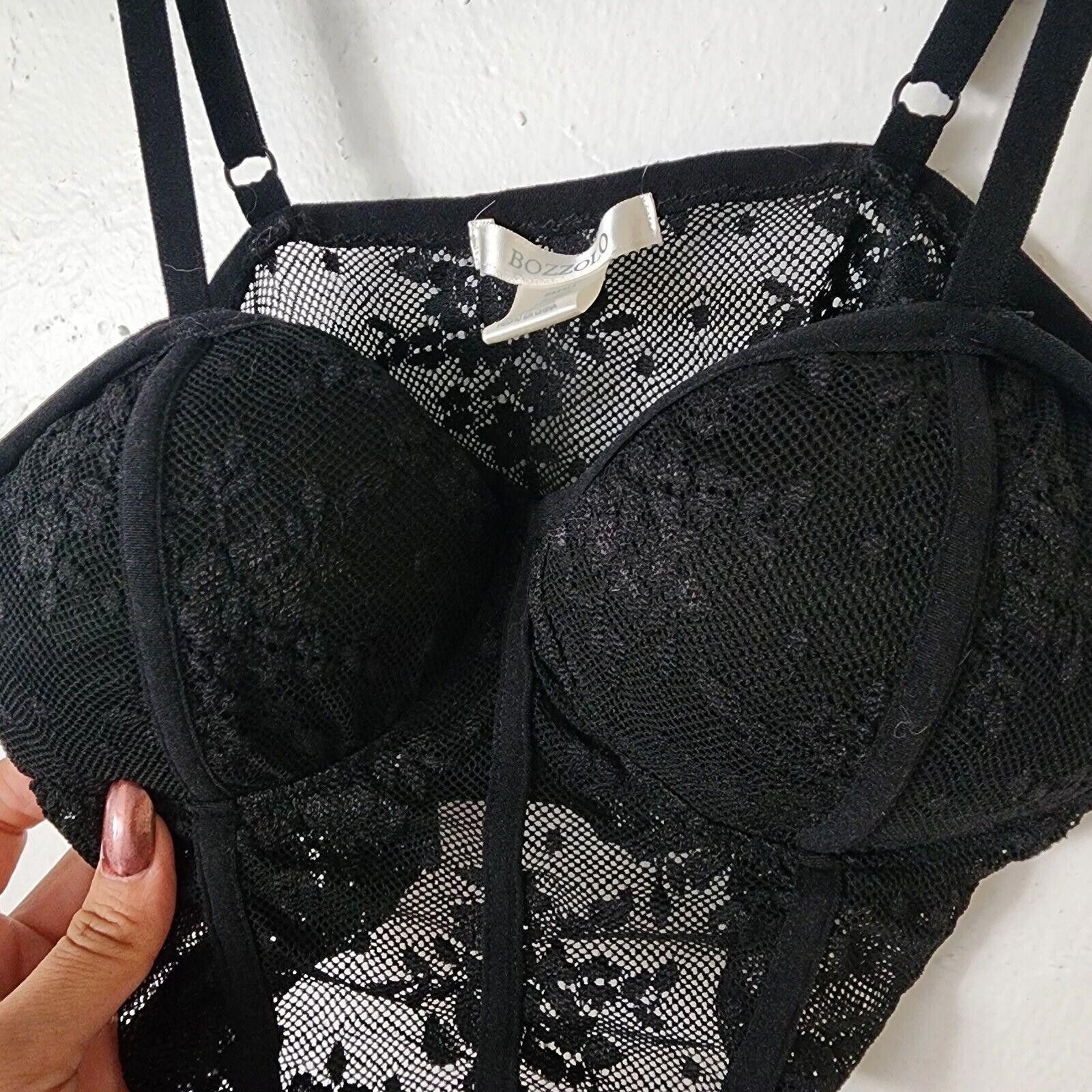 Other Bozzolo Bra Black Lace Underwire Crop Top Bohemian Goth Size ONE SIZE - 2 Thumbnail