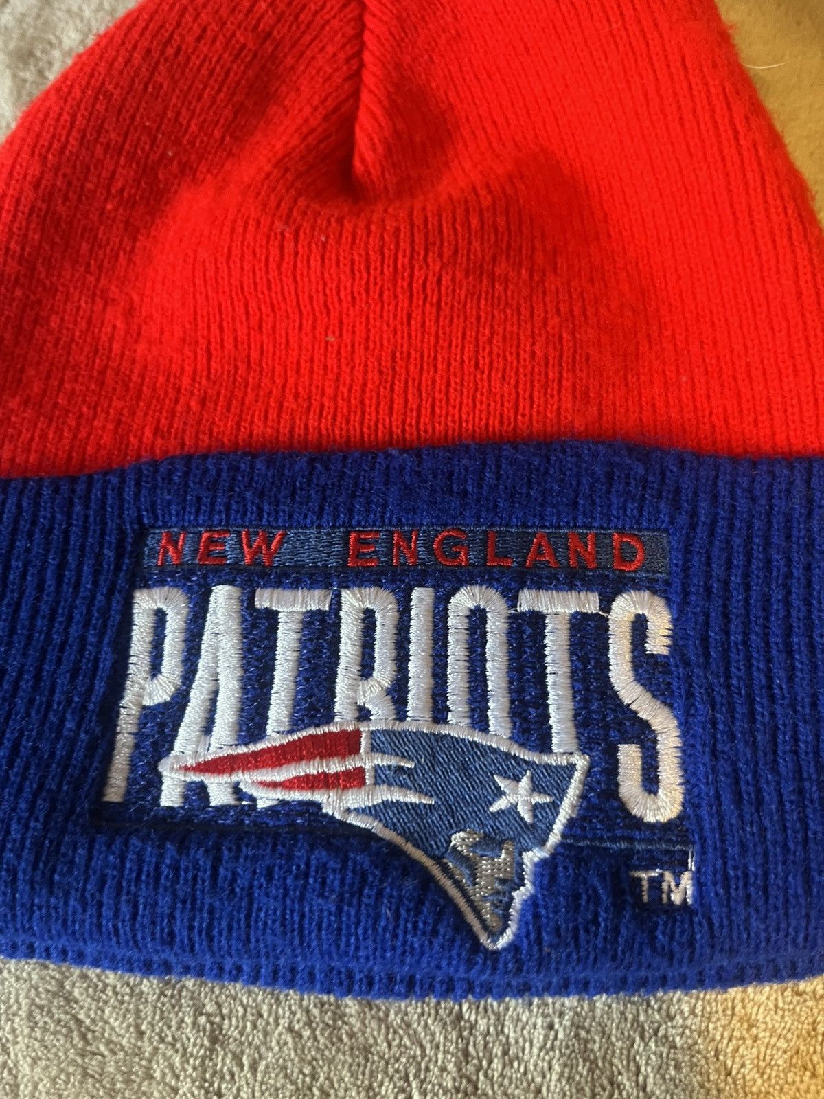 Pro Line Vintage made in USA New England Patriots Winter Knit Beanie Size ONE SIZE - 2 Thumbnail