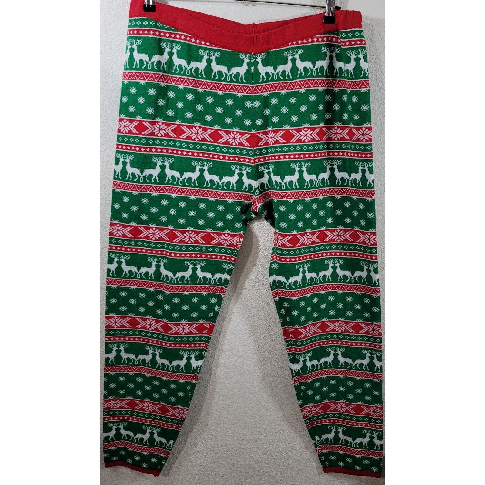 Other United State Sweater Green Red Reindeer Christmas Legging 1X Size 38" / US 16 / IT 52 - 1 Thumbnail