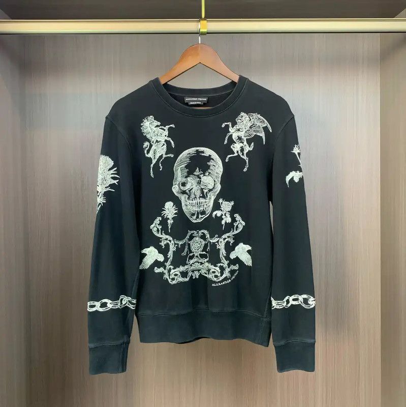 Alexander McQueen Alexander McQueen Black Cotton Graphic Sweatshirt 0089 Size US L / EU 52-54 / 3 - 1 Thumbnail