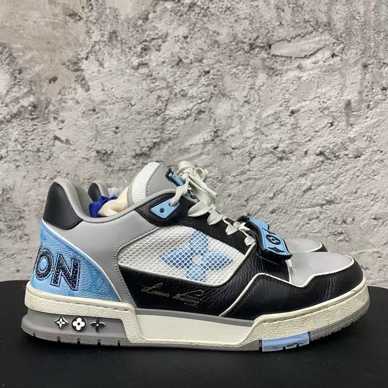 Louis Vuitton Louis Vuitton Black and Blue Trainer Sneakers Size US 8 / EU 41 - 1 Thumbnail