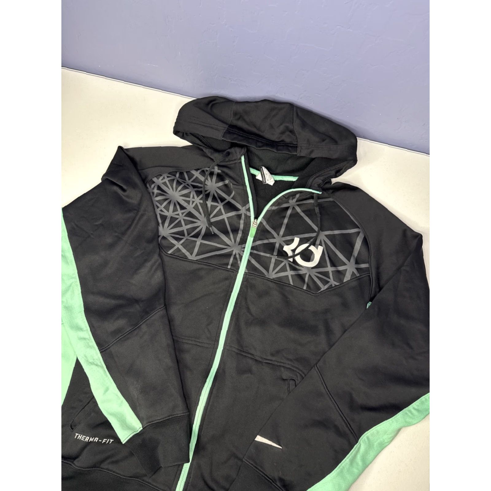 Nike Nike KD Kevin Durant Zip Hoodie Sweatshirt M Black Mint Basketball Therma Mens Size US M / EU 48-50 / 2 - 2 Thumbnail