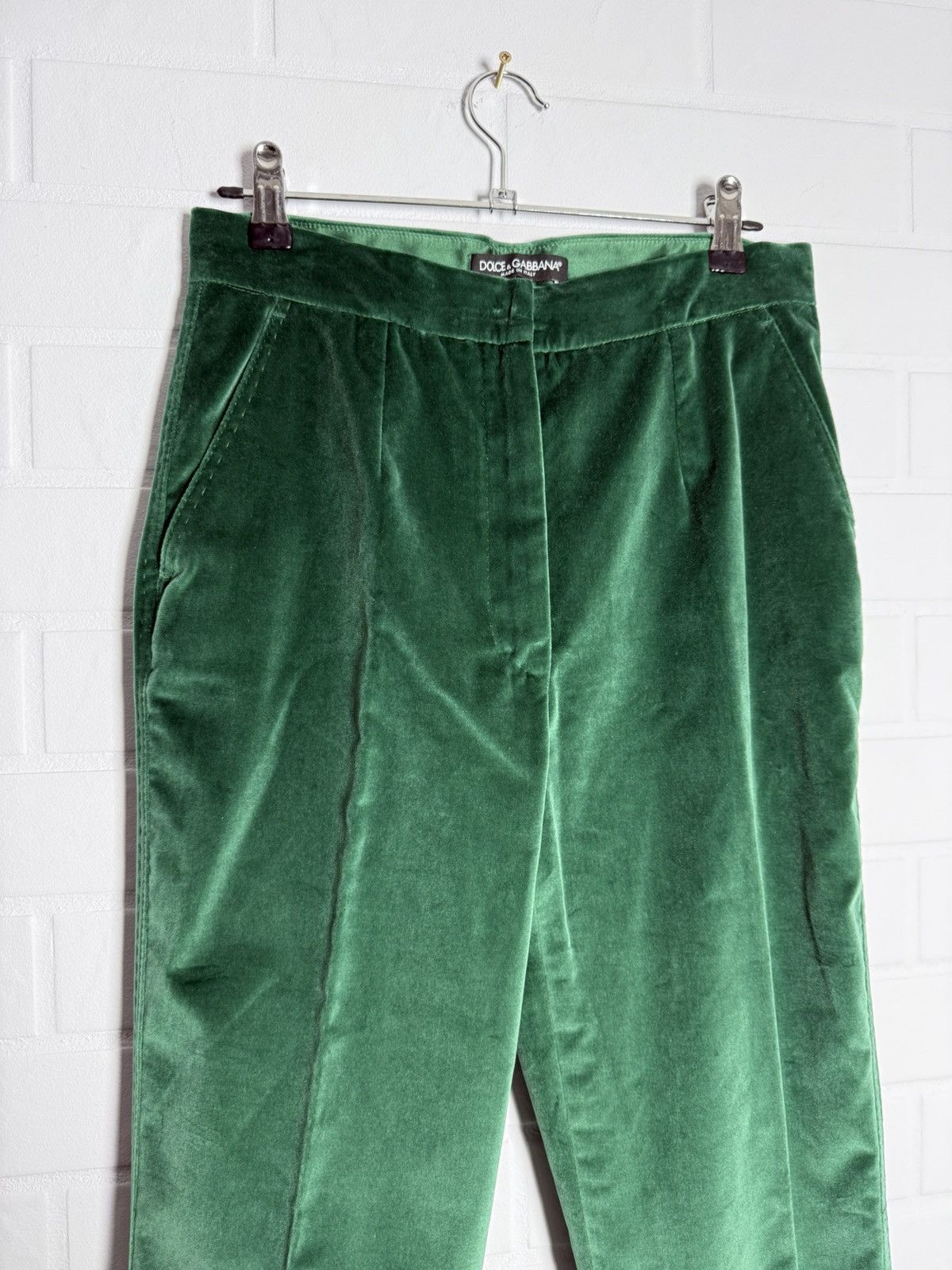 Dolce & Gabbana Dolce & Gabbana Velour Trouser Suit Green IT 40-42 US 4-6 Size XS / US 0-2 / IT 36-38 - 15 Thumbnail