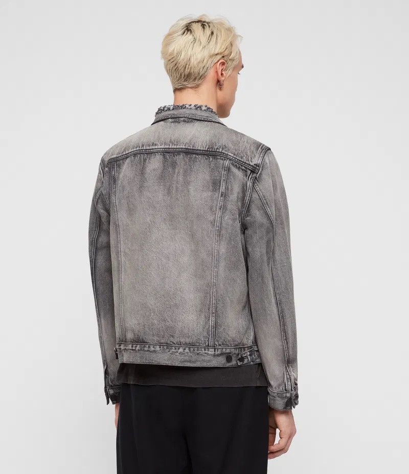All Saints Bohmer Distressed Denim Jean Jacket Size M