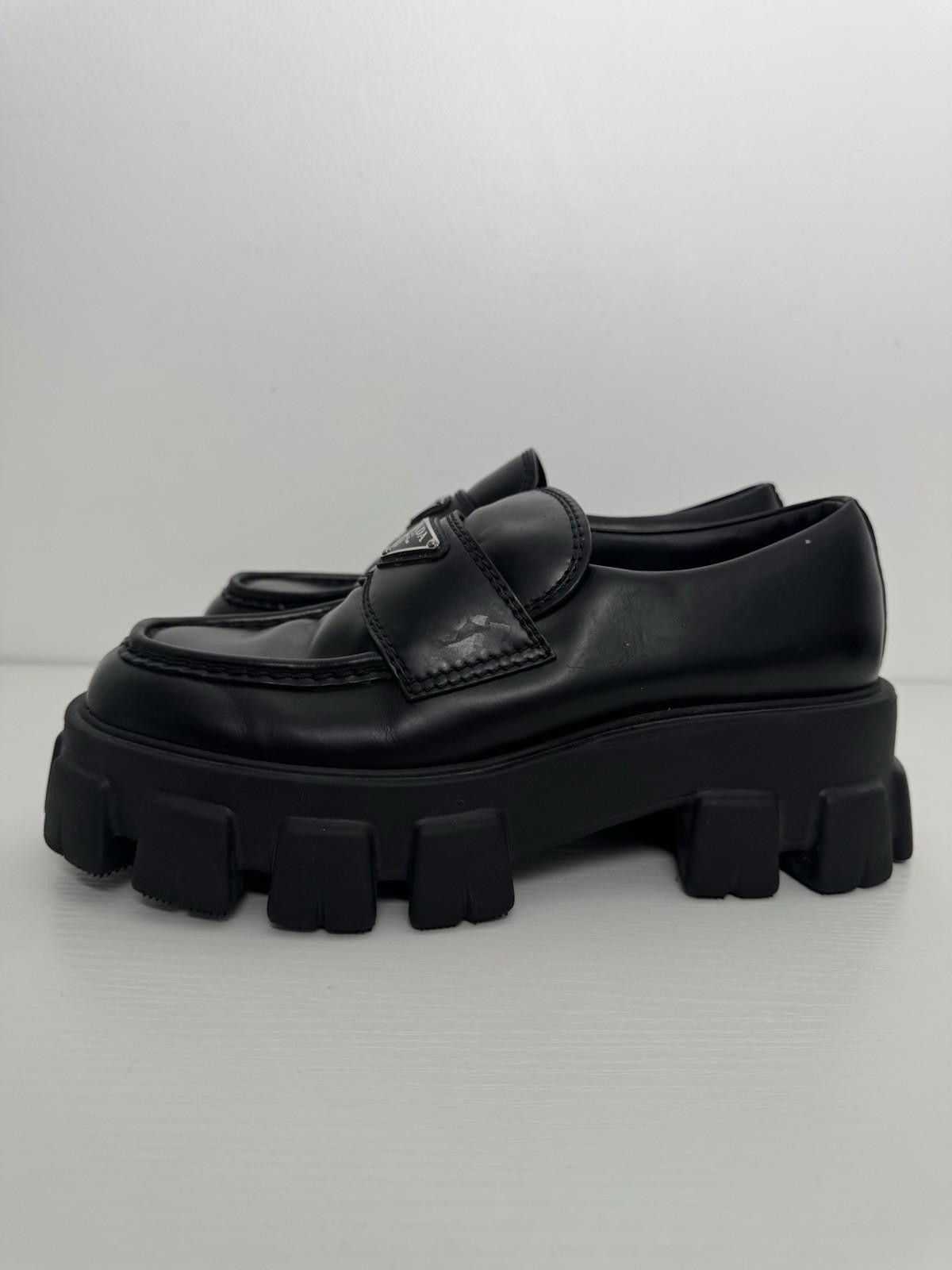 Prada Prada Monolith Loafers Black Leather Women’s Sz 6.5 Size US 7.5 / IT 37.5 - 4 Thumbnail