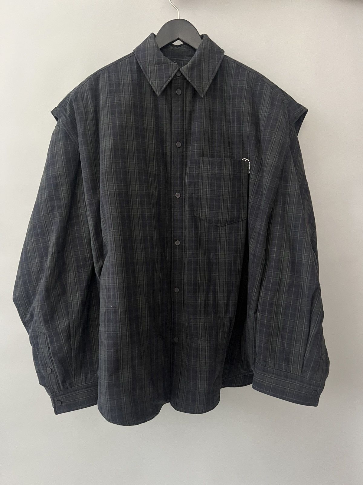 Balenciaga Balenciaga Check Oversized Padded Flannel Shirt Size US XL / EU 56 / 4 - 6 Thumbnail