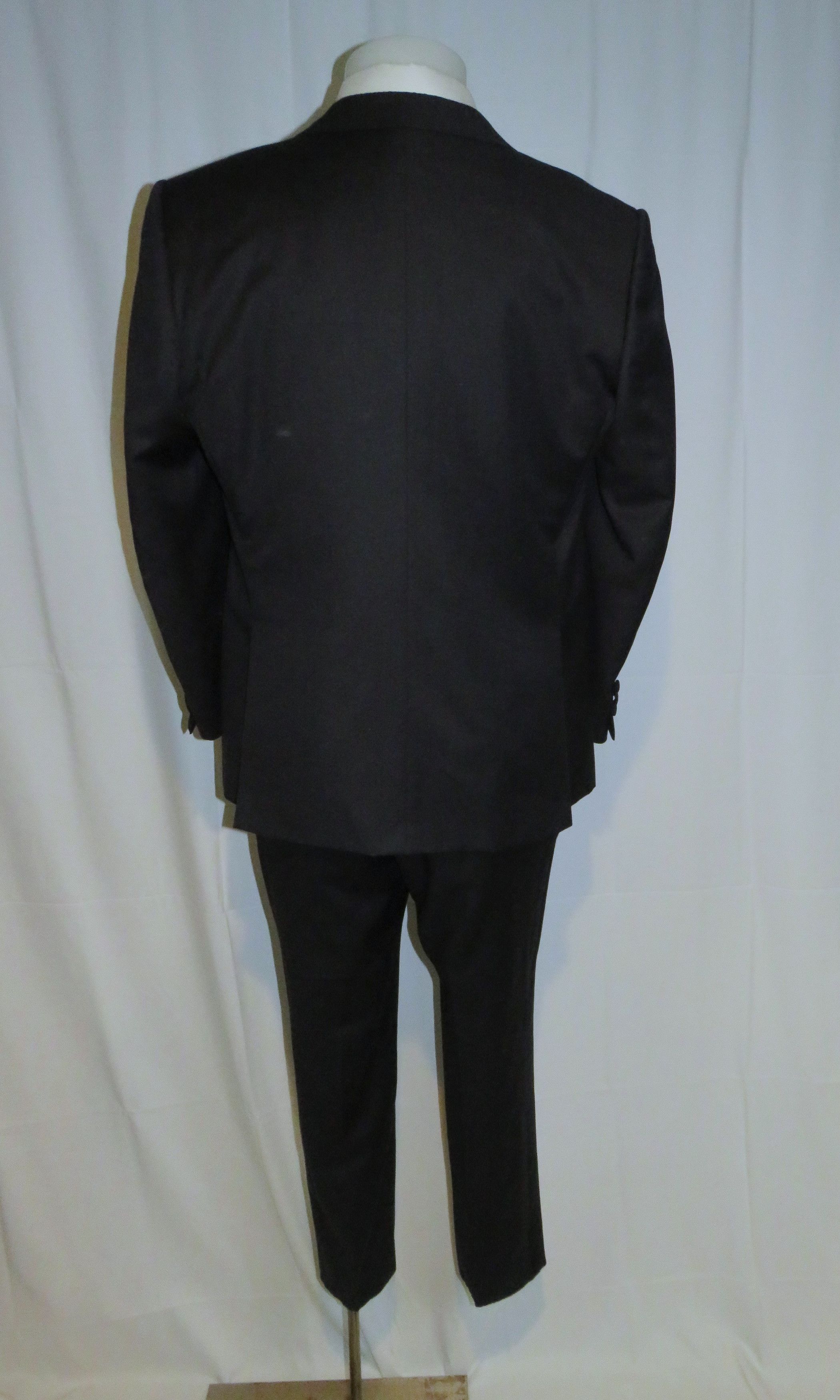 Ermenegildo Zegna Micronsphere Current Solid Black One Button Tuxedo 42S Size 42S - 2 Thumbnail