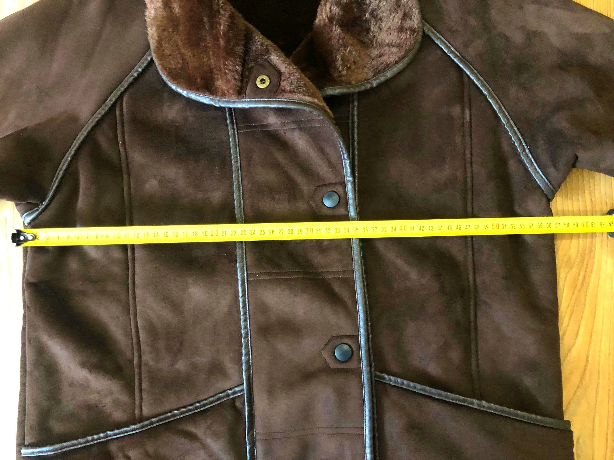 Other Women's jacket brown chocolate XL/2XL suede + fur Size XXL / US 16-18 / IT 52-54 - 2 Thumbnail