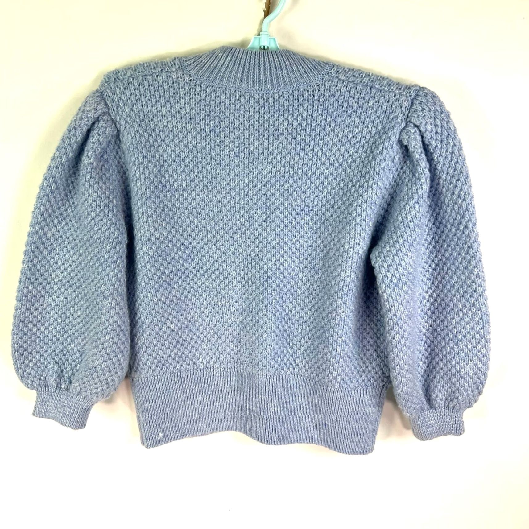 Vintage WHO WHAT WEAR Blue Wool Blend Cardigan Knit Cable Knit Cardigan Sweater Size L Womens Size L / US 10 / IT 46 - 5 Thumbnail