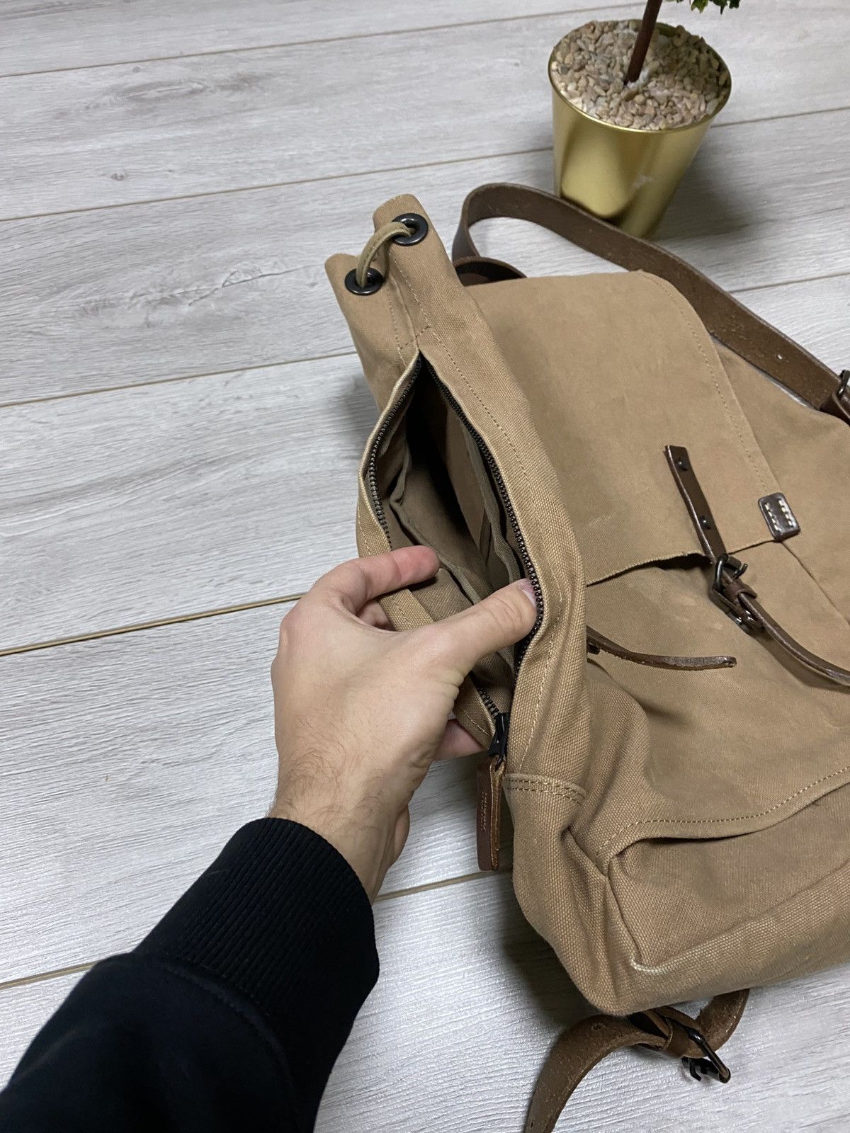 Japanese Brand Vintage Unisex Baggy Port Japan Rucksack Canvas Bagpack Size ONE SIZE - 5 Thumbnail