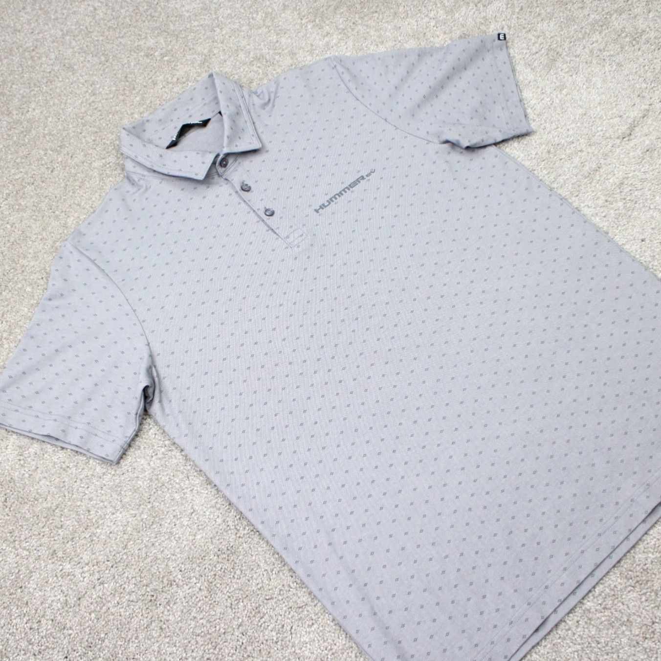 TravisMathew Travis Mathew Polo Shirt Mens Large Gray Geometric AOP Hummer Collection S/S Size US L / EU 52-54 / 3 - 6 Thumbnail