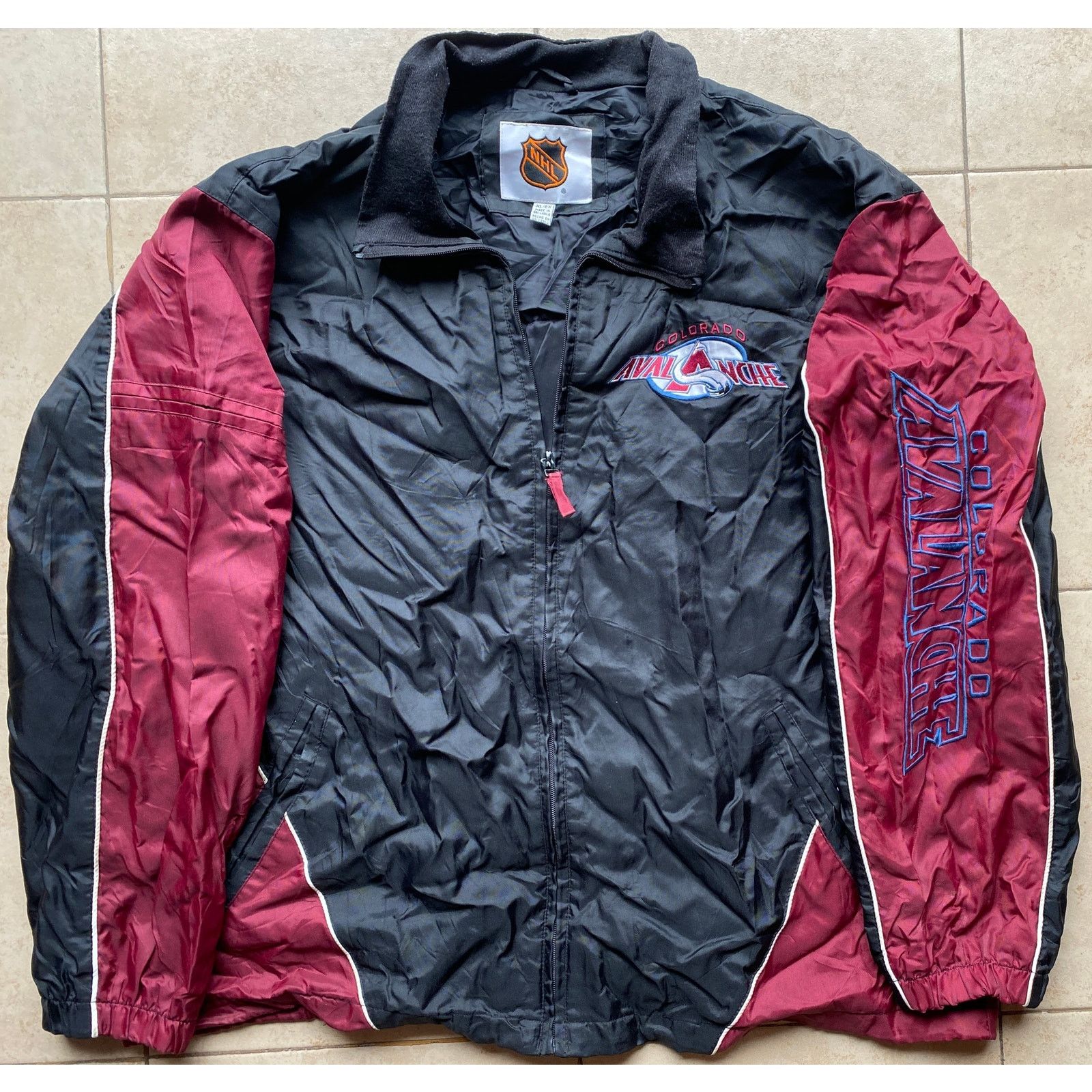 NHL × Starter Colorado Avalanche 90s windbreaker XL blk burgundy NHL vtg Size US XL / EU 56 / 4 - 4 Thumbnail