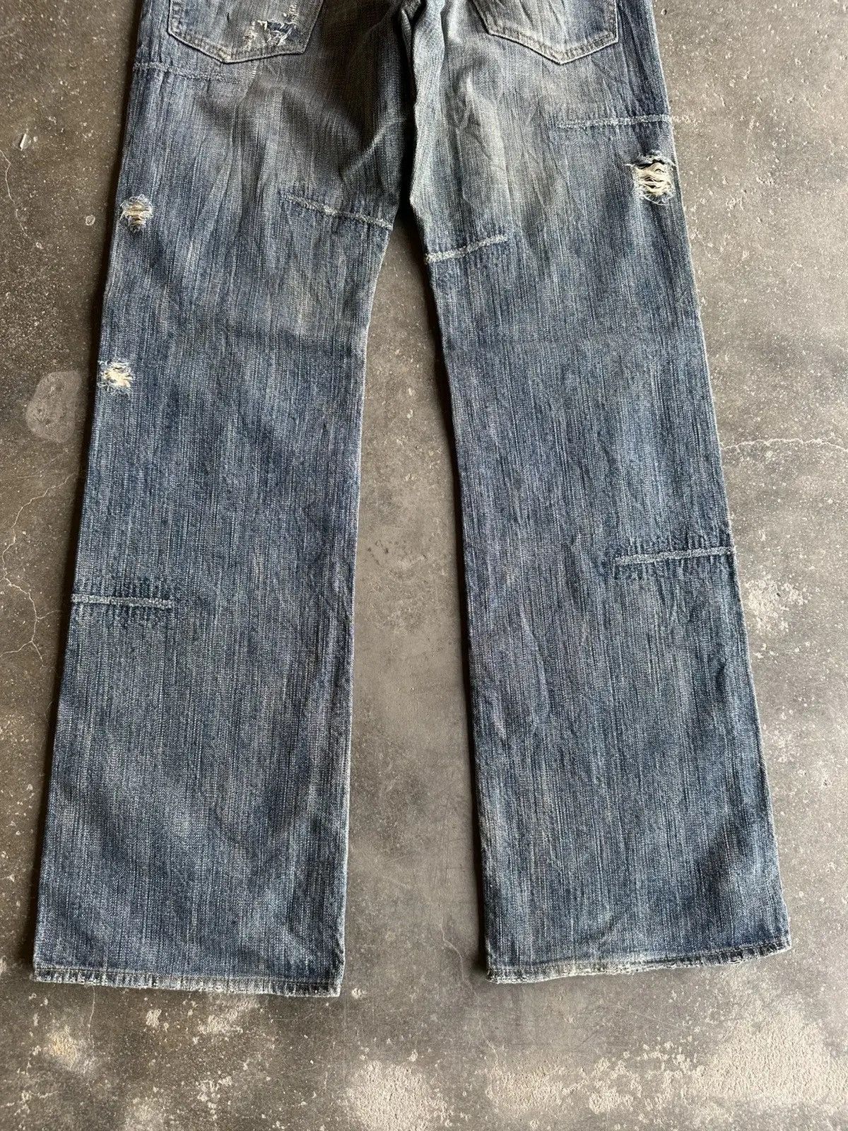 uniform experiment VINTAGE BARTACK JAPAN FLARES JEANS SPIKE/STUDDED DENIM PANTS Size US 29 - 13 Thumbnail
