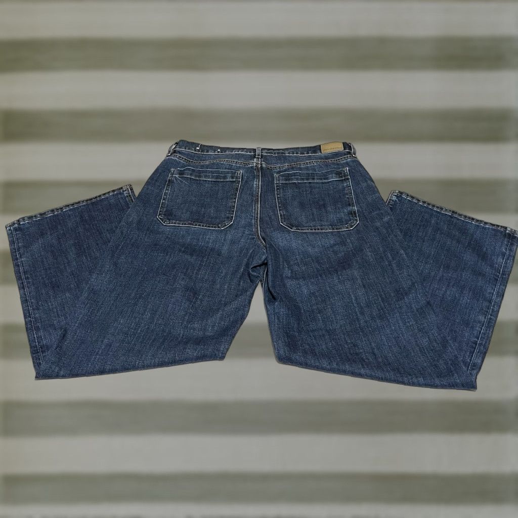 American Eagle Outfitters American Eagle Jeans Womens 14 Reg Blue Stovepipe Wide-Leg Denim Stretch 5-Pocket High Rise Vintage Theme Relaxed 90s Logo Boys Womens Mens Size 25" / US 0 / IT 36 - 1 Thumbnail