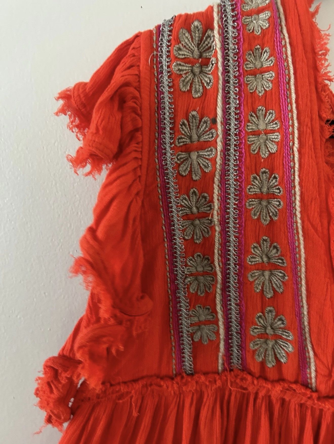 Free People FREE PEOPLE WILL WAIT FOR YOU BALI RED EMBROIDERED DRESS Size S / US 4 / IT 40 - 4 Thumbnail