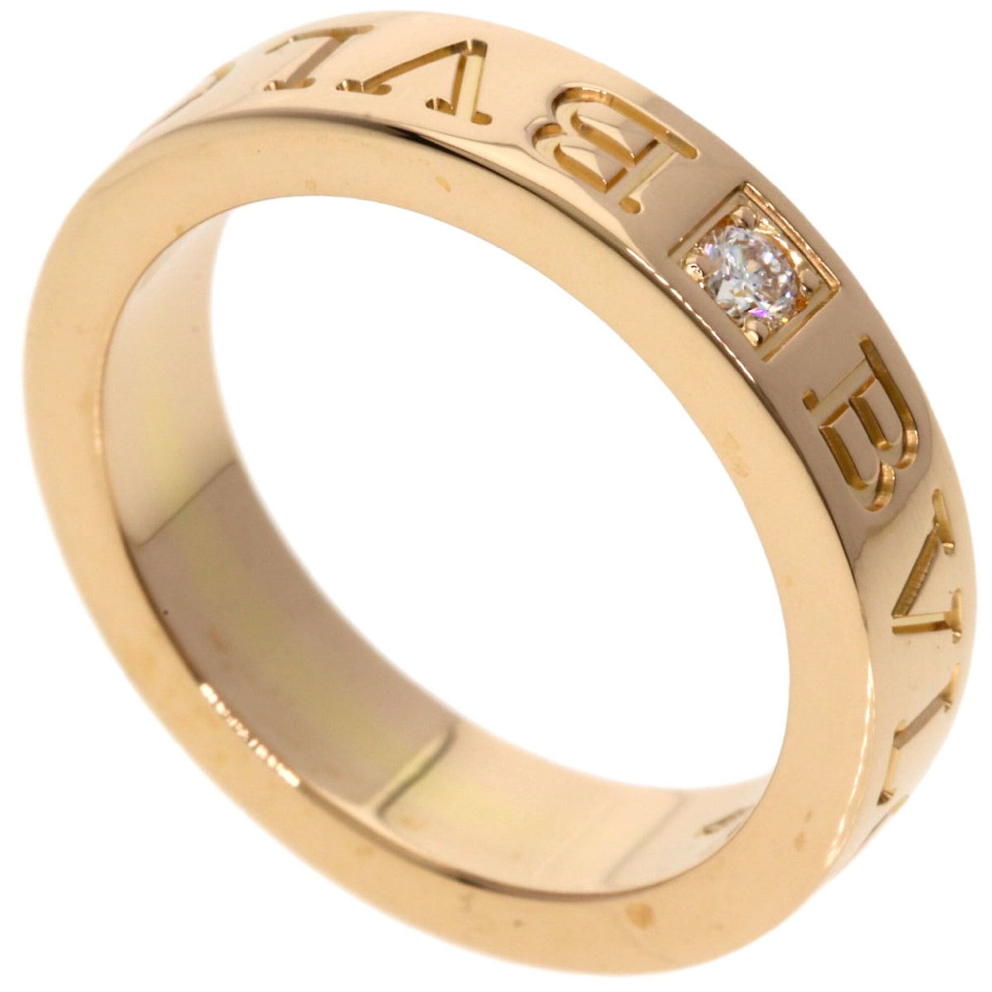 Bvlgari BVLGARI Double Logo 1P Diamond Ring, 18K Pink Gold, Women's Size ONE SIZE - 1 Thumbnail
