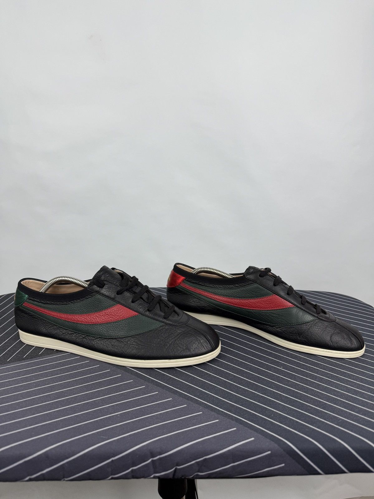 Gucci 🇮🇹 Gucci Leather Falacer Web Sneakers Made in Italy Rare Size US 8 / EU 41 - 2 Thumbnail