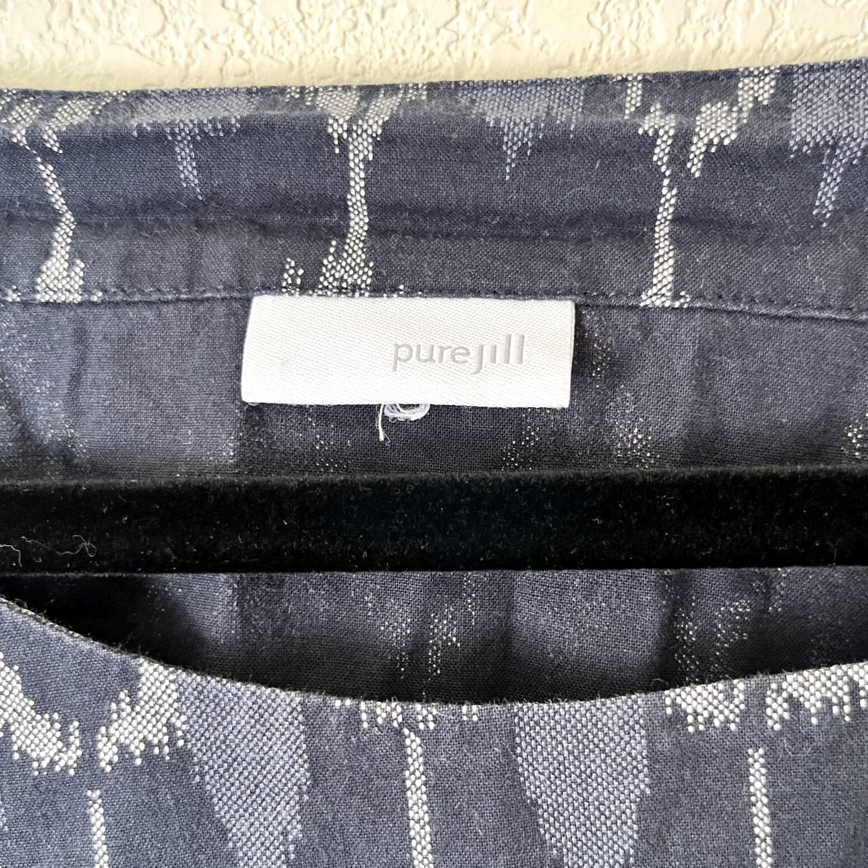 J. Jill J. Jill PureJill Womens Kimono Top Large Blue Ikat Boxy Oversized Cotton Boho Shirt Womens L Blue Ikat Boho Kimono Top Size L / US 10 / IT 46 - 3 Thumbnail