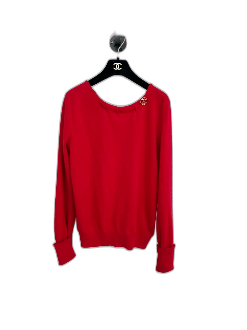 Louis Vuitton Red Cashmere Sweater M Size -2505