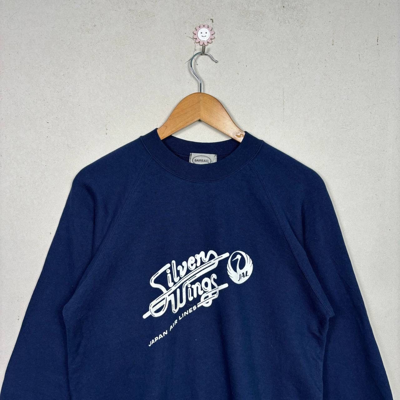 Japanese Brand Vtg 80s BARBAD JAL Japan Air Lines Silver Wings Crewneck L Size US L / EU 52-54 / 3 - 3 Thumbnail