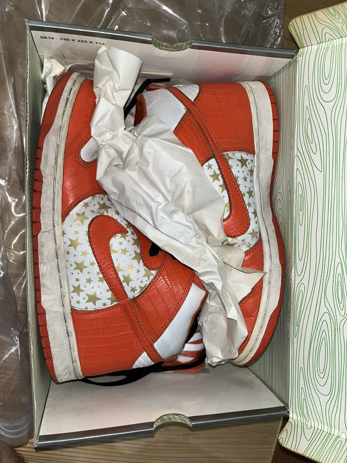Nike × Supreme Supreme x Nike Dunk 2003 High Pro SB ‘Orange Stars’ SAMPLE Size US 10 / EU 43 - 1 Thumbnail