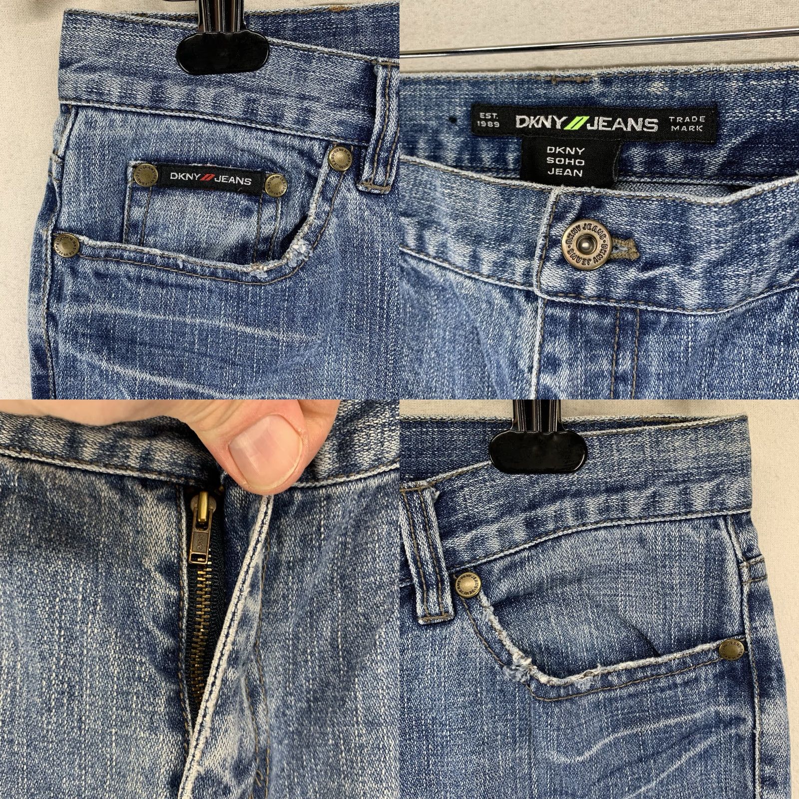 DKNY VINTAGE DKNY Soho Jeans Womens Size 14 Regular Bootcut High Rise Blue Size 36" / US 14 / IT 50 - 8 Thumbnail