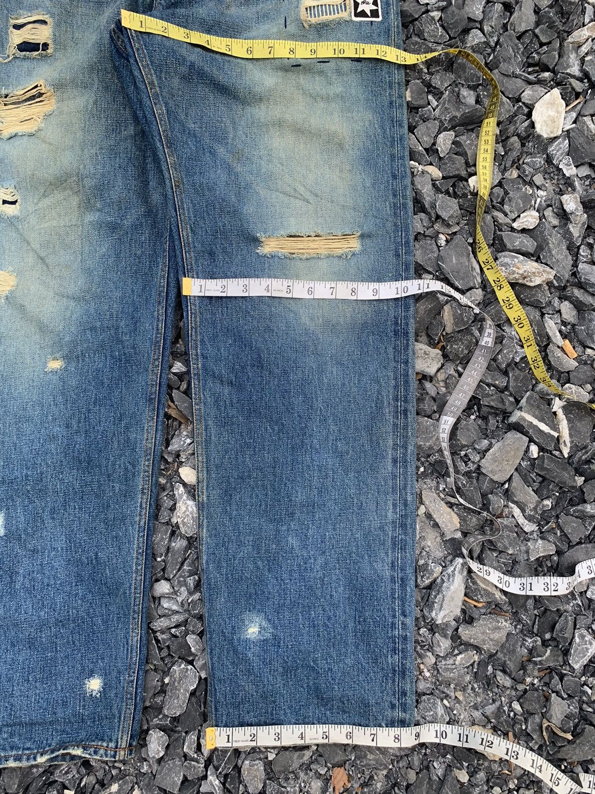 Kapital RARE💥BRAITONE SELVEDGE JAPANESE DISTRESSED DENIM Size US 39 - 25 Thumbnail