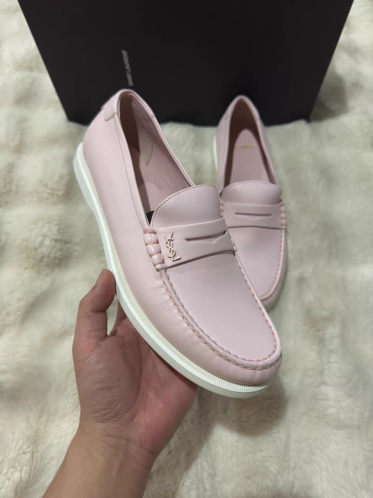 Saint Laurent Paris Saint Laurent Men's New Light Pink Loafers 42 Size US 9 / EU 42 - 2 Thumbnail