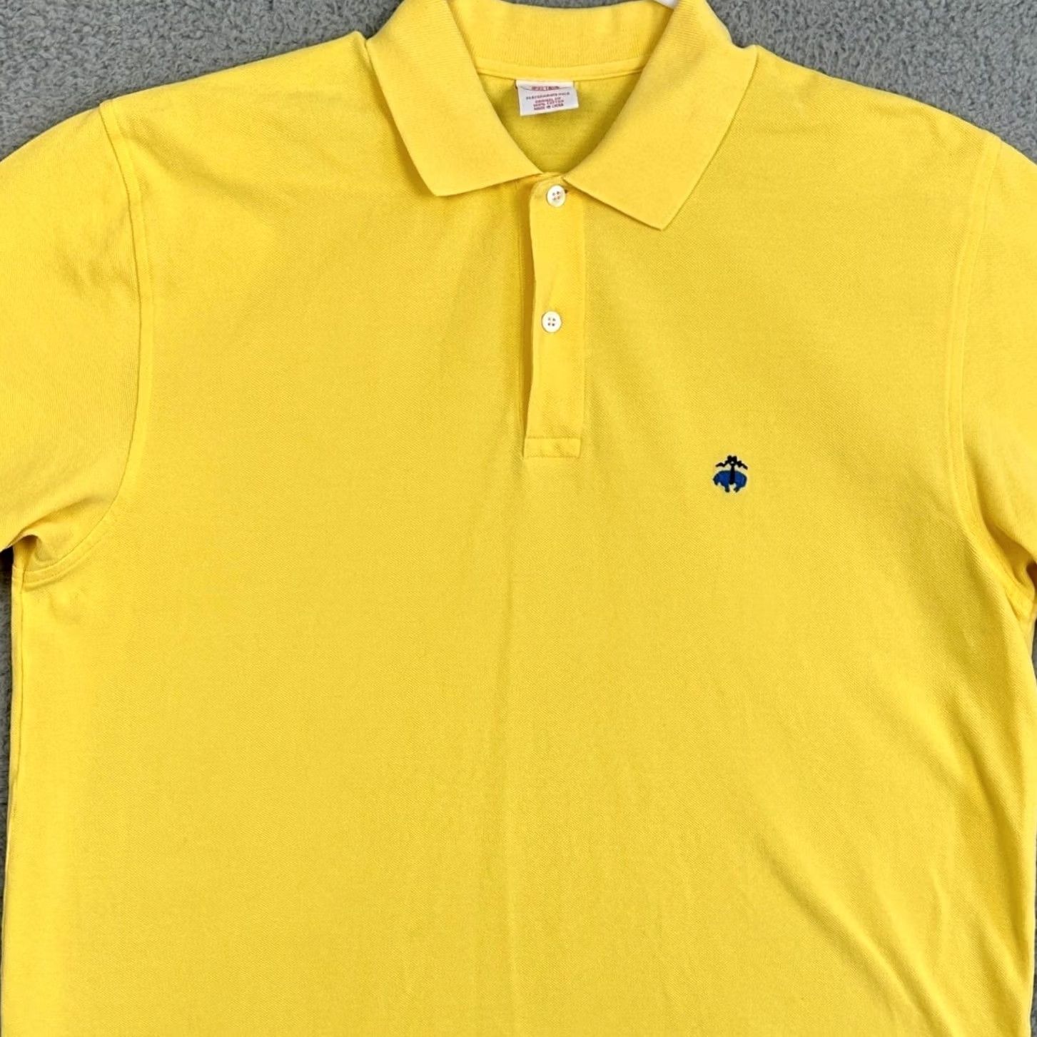 Brooks Brothers Brooks Brothers Performance Polo Shirt Men XL Yellow Solid Short Sleeve Collared Button Embroidered Logo Original Fit Golf Summer Casual Mens Size US XL / EU 56 / 4 - 2 Thumbnail