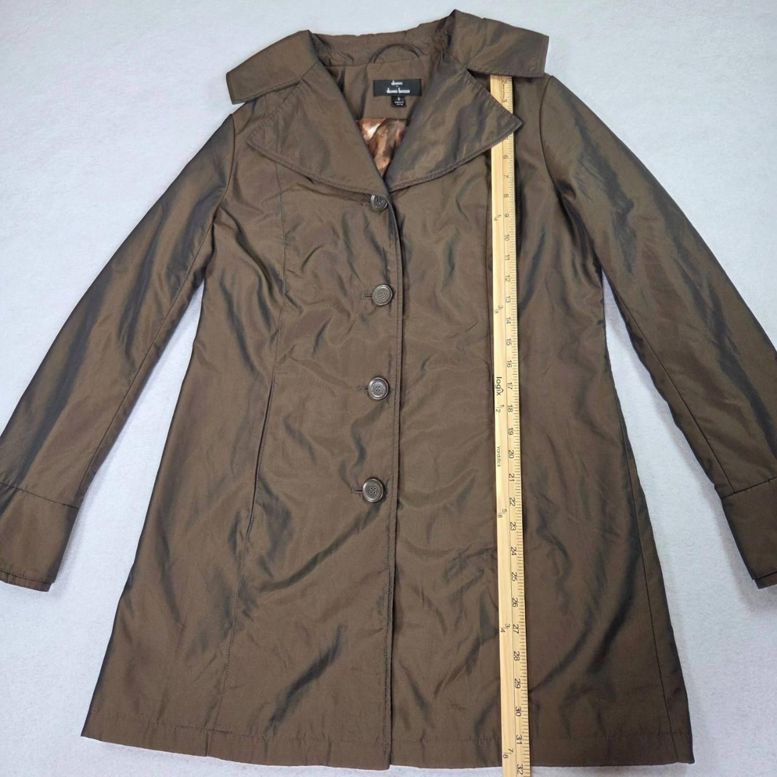 Other Dennis By Dennis Basso Coat Small Brown Button Up Overcoat Size S / US 4 / IT 40 - 8 Thumbnail
