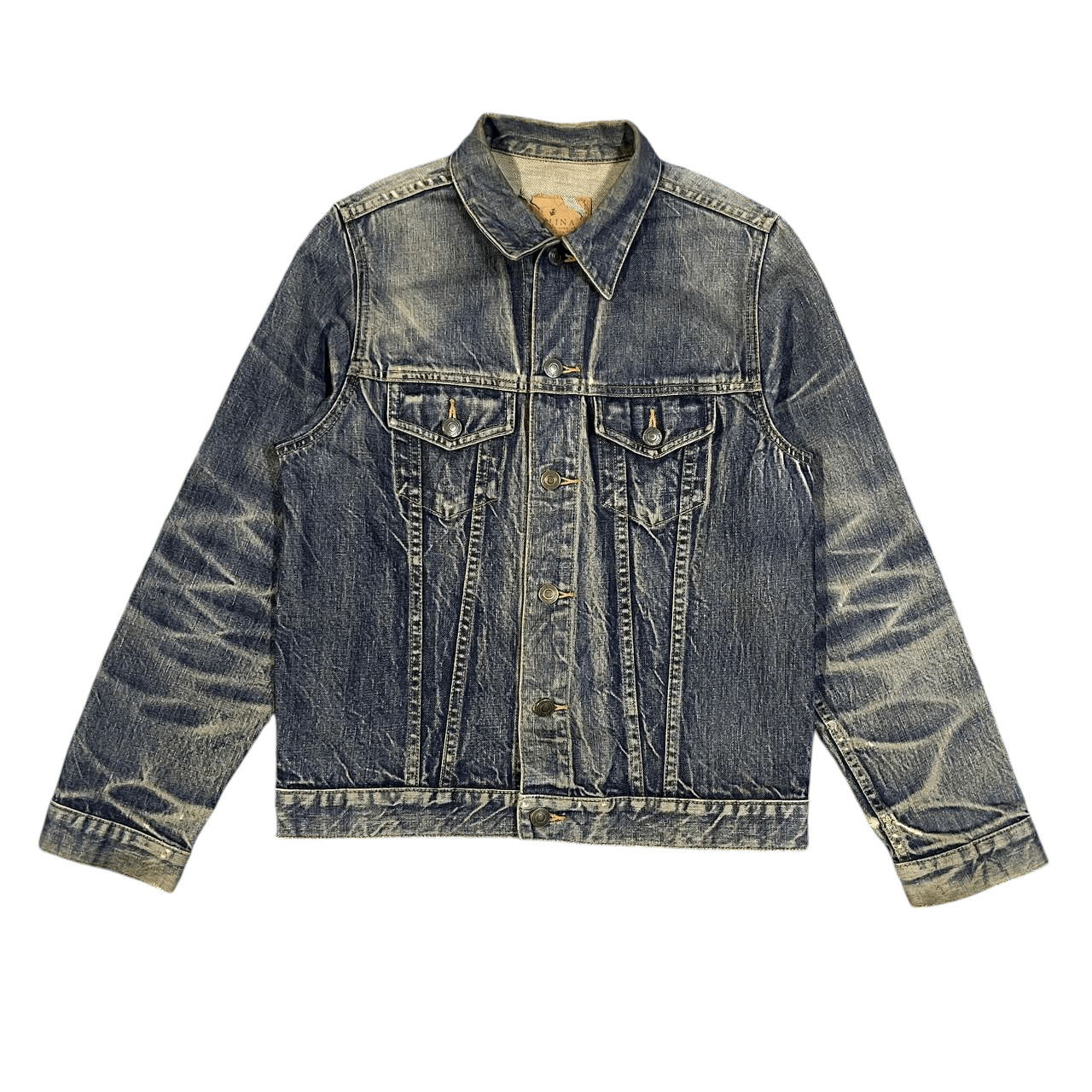 Japanese Brand Vintage PreLina Distressed Denim Jacket Size US L / EU 52-54 / 3 - 1 Thumbnail