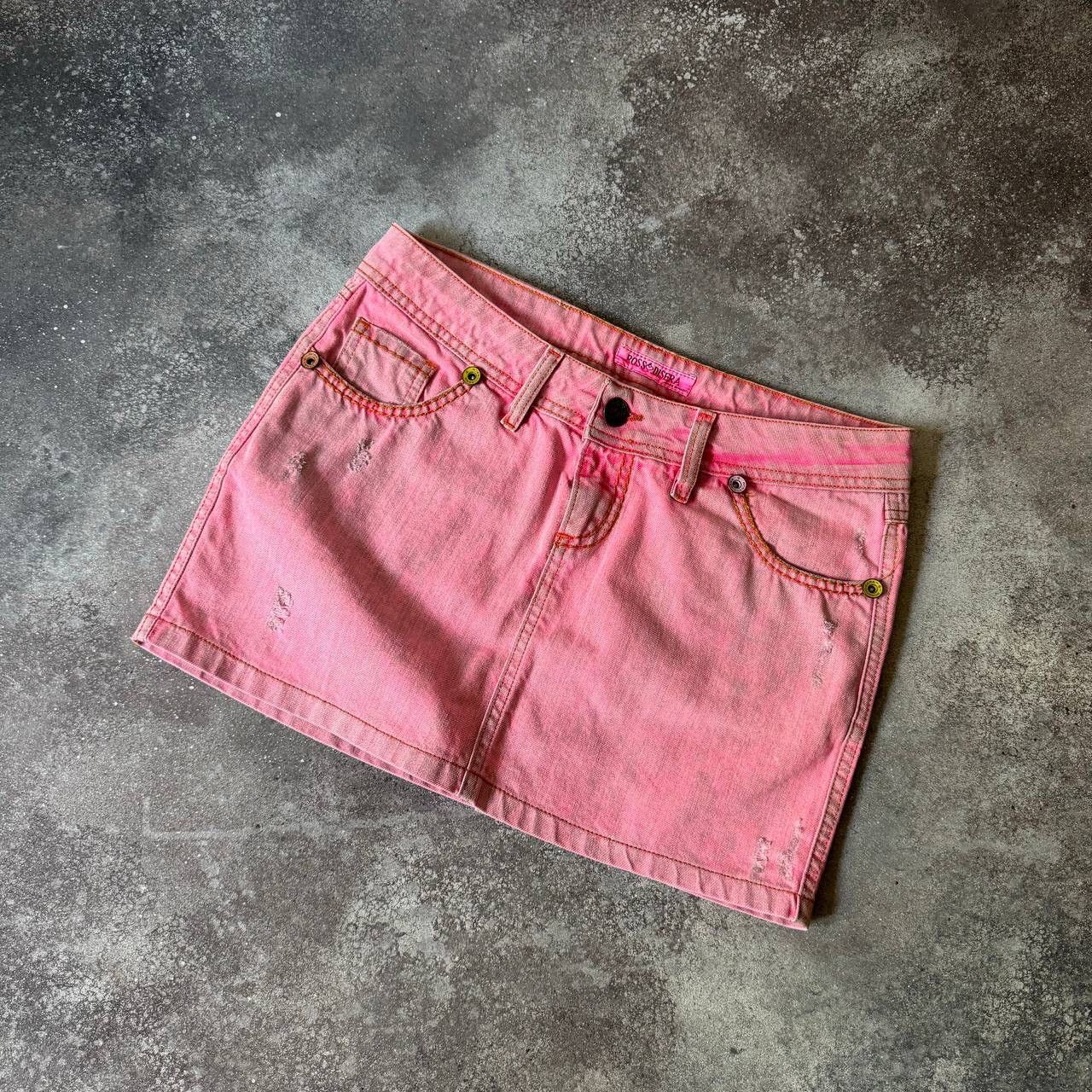 20471120 × Hysteric Glamour × Japanese Brand Japanese Style Super Sexy Pink Faded Mini Skirt Size 29" - 1 Thumbnail