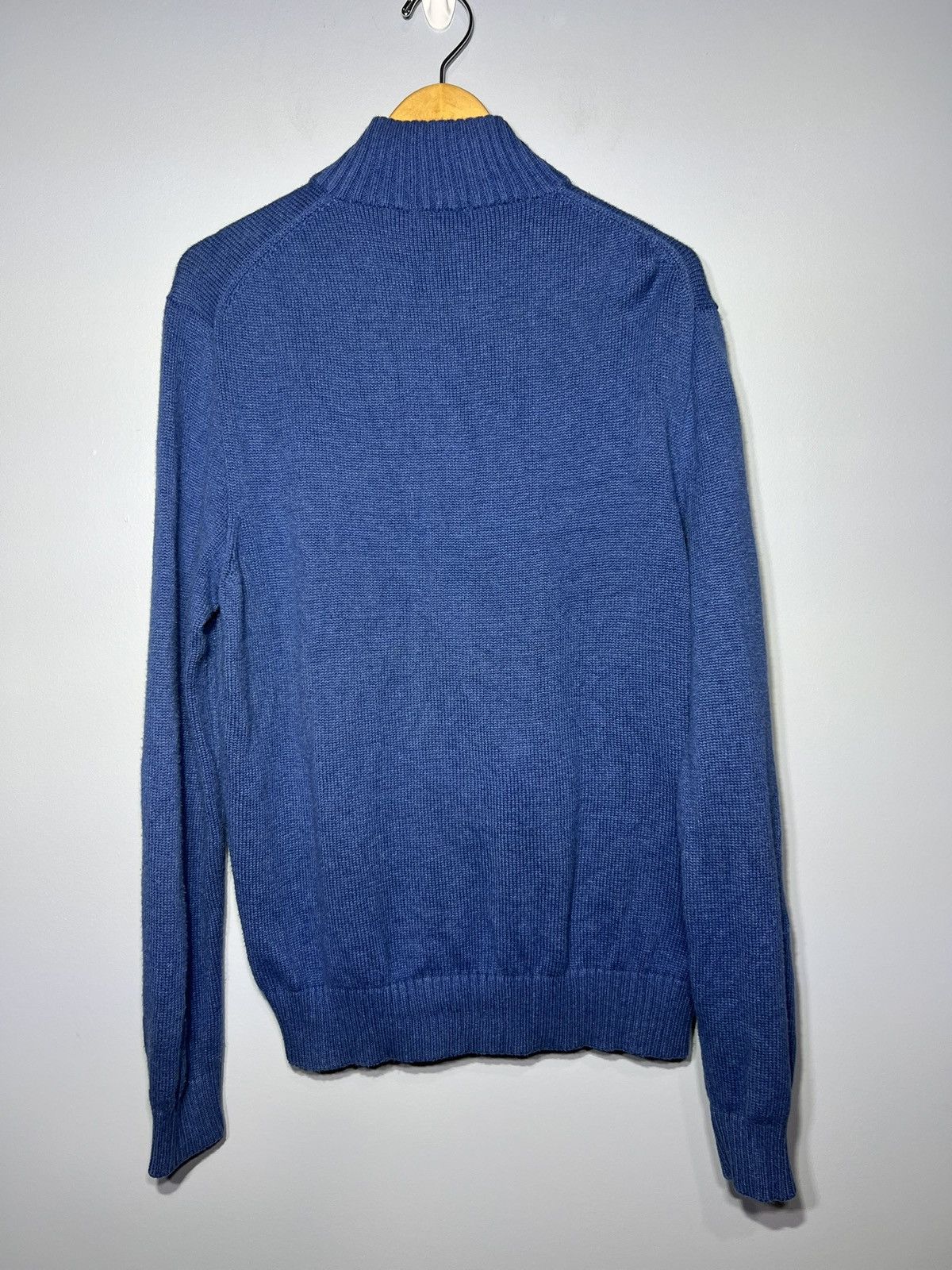 Polo Ralph Lauren Polo Ralph Lauren Sweater L Blue Knit Cotton 1/4 Quarter Zip Size US L / EU 52-54 / 3 - 3 Thumbnail