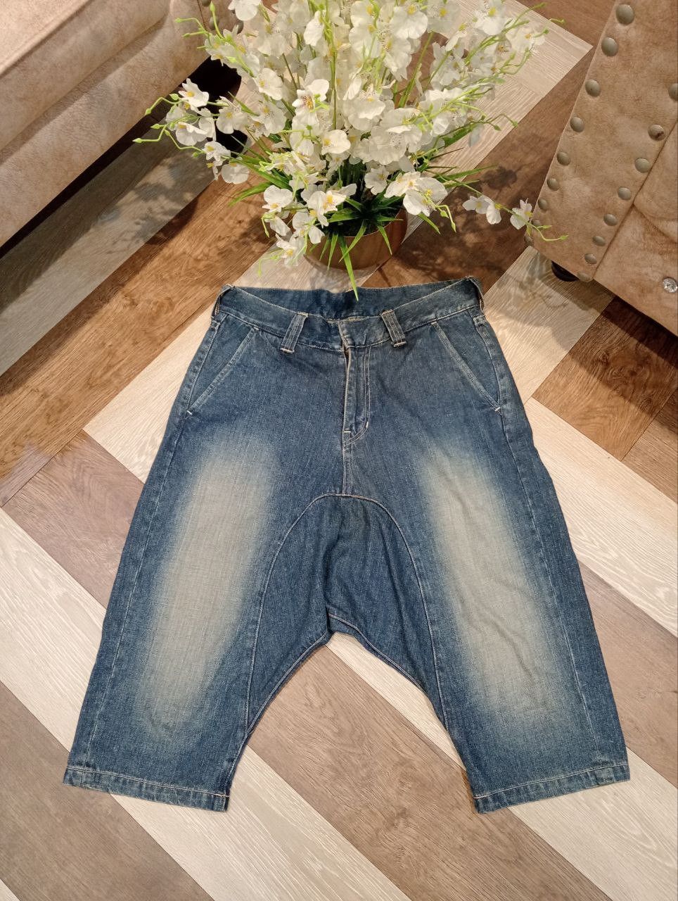 Devilock VINTAGE DEVILOCK JAPAN DROP CROTCH DENIM SHORTPANTS - SIZE M Size US 32 / EU 48 - 1 Thumbnail