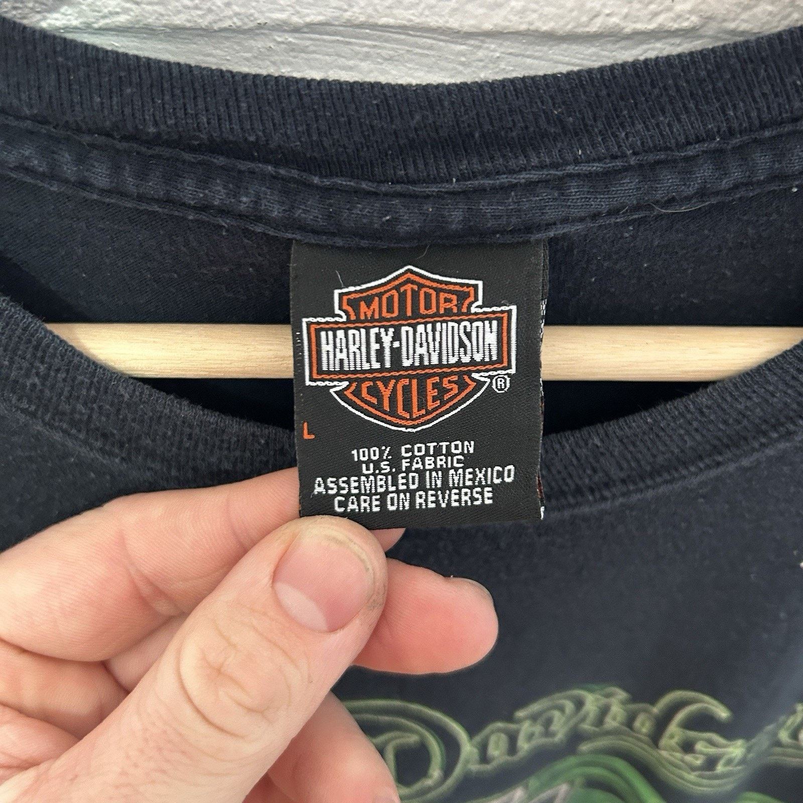 Harley Davidson Vintage Harley Davidson Flames Long Sleeve “Green Black” Size US L / EU 52-54 / 3 - 8 Thumbnail